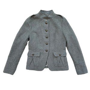 Banana Republic Wool Blend Gray Military Coat Blazer size 6 Classic Timeless